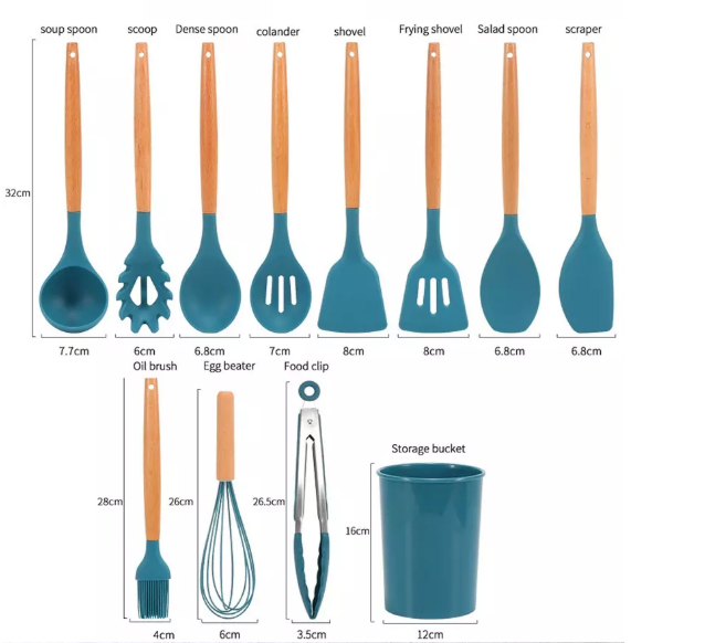bộ thìa silicone để nấu ăn